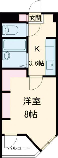 アプリーレ京町(1K/2階)の間取り写真