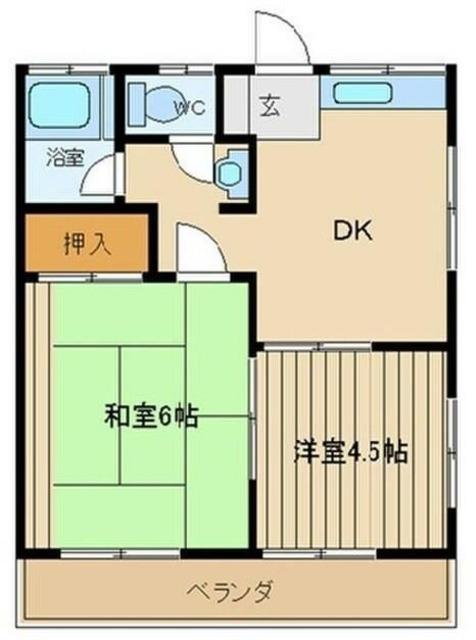 ハイツ伊藤(2DK/2階)の間取り写真