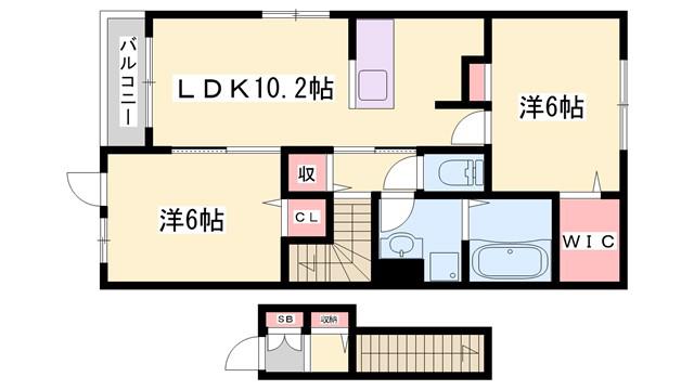 AL ・FRANC(2LDK/2階)の間取り写真
