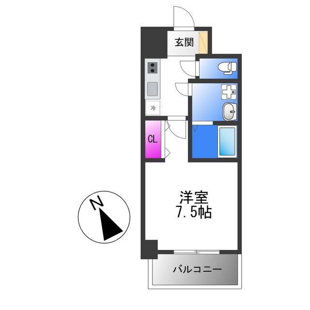 S-RESIDENCE堺浜寺BROAD(1K/4階)の間取り写真