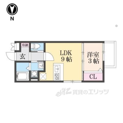 CHOU CHOU MAKINOSAKA(1LDK/1階)の間取り写真