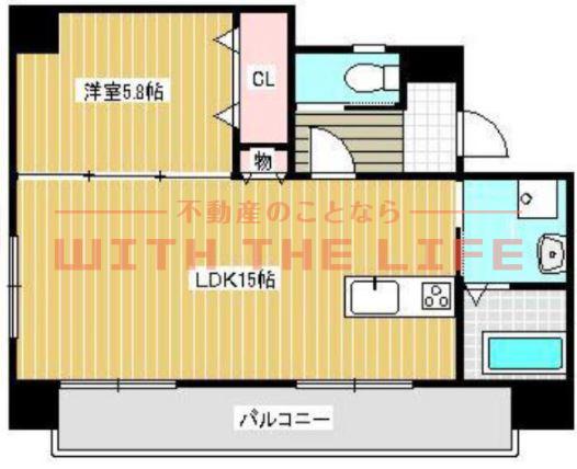 ロイヤルタワー花畑駅前(1LDK/8階)の間取り写真