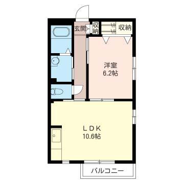 アネックスガーデン壱番館(1LDK/2階)の間取り写真