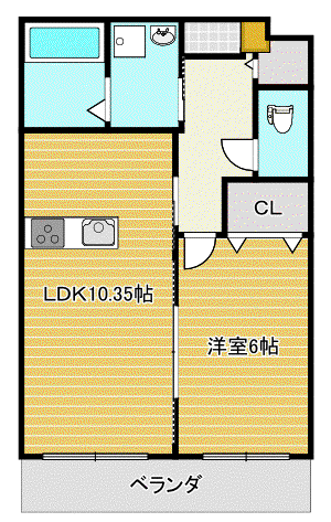 エレガンテ(1LDK/5階)の間取り写真