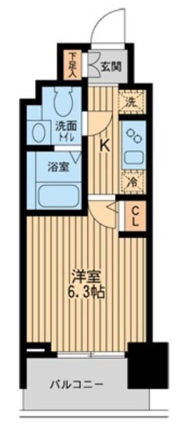 KDXレジデンス板橋本町(1K/4階)の間取り写真