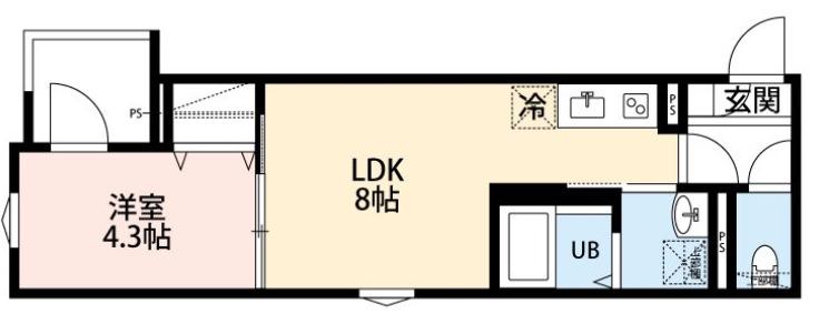 ROBOT HOME 西都賀II(1LDK/1階)の間取り写真