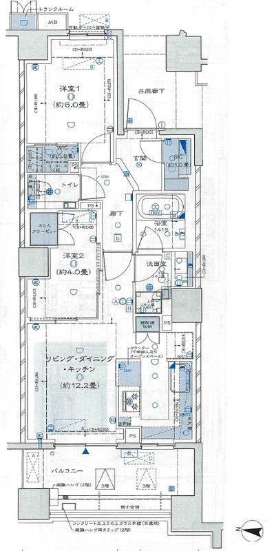 ザ・パークハウス東陽町翠賓閣(2LDK/2階)の間取り写真