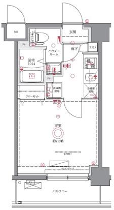 GENOVIA西川口II(1K/3階)の間取り写真