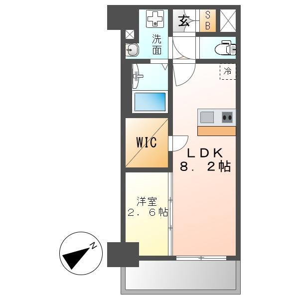 LIVEFLAT千種ウエスト(1LDK/9階)の間取り写真