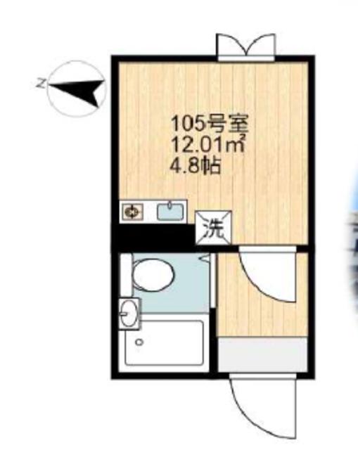 イル春日町(ワンルーム/1階)の間取り写真