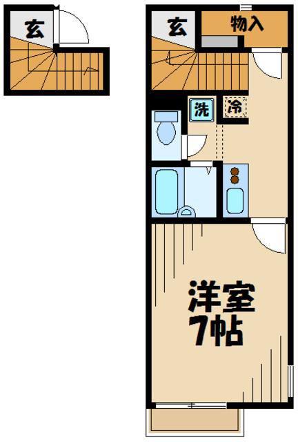 レオネクスト伊那富(1K/2階)の間取り写真