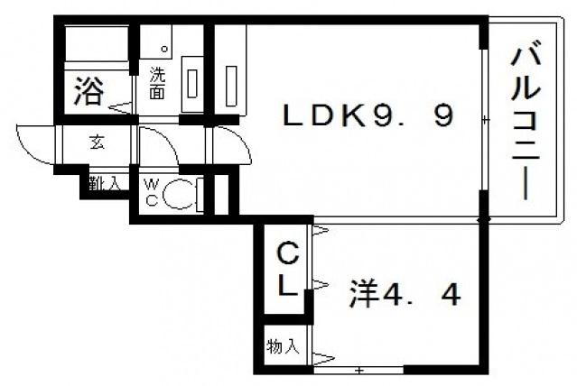 アネックス山之内(1LDK/2階)の間取り写真