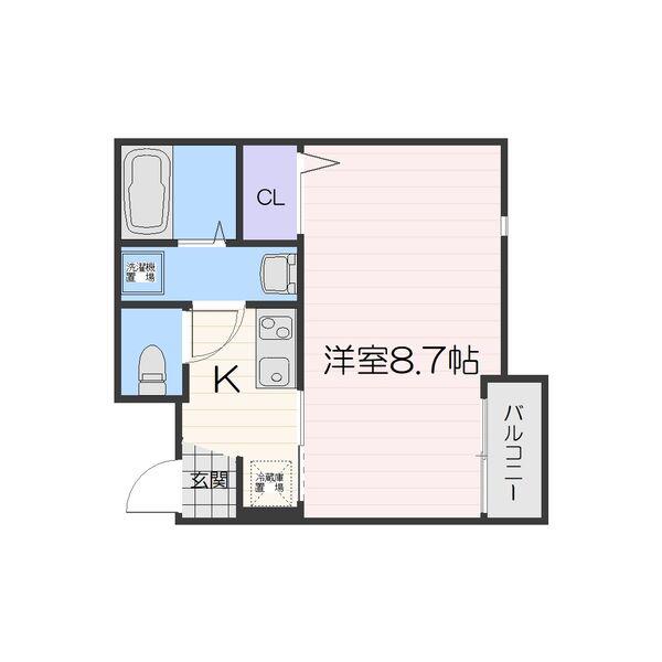 ラ・フォルム西宮北口(1K/1階)の間取り写真