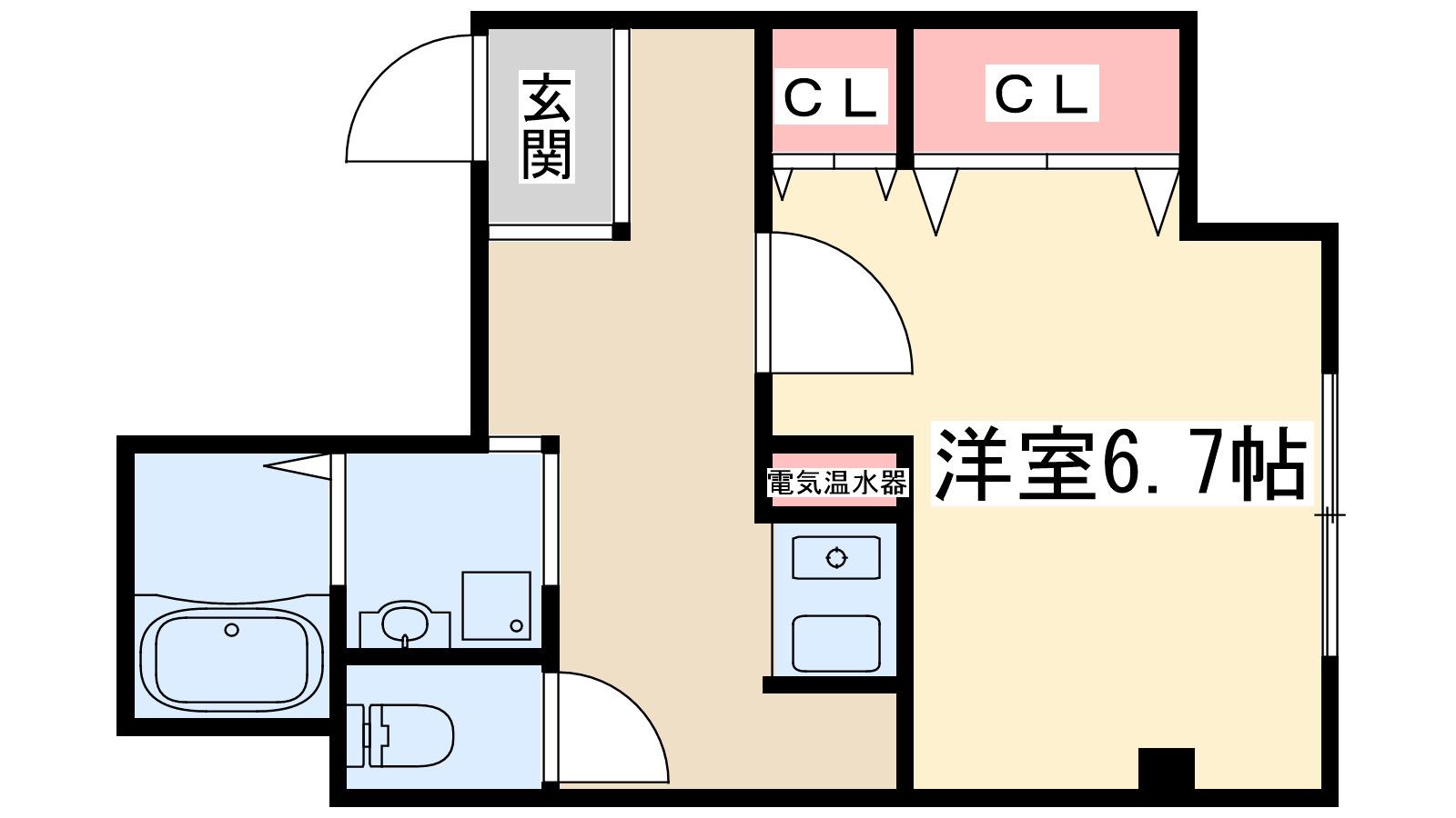 IF西梅田(1K/1階)の間取り写真