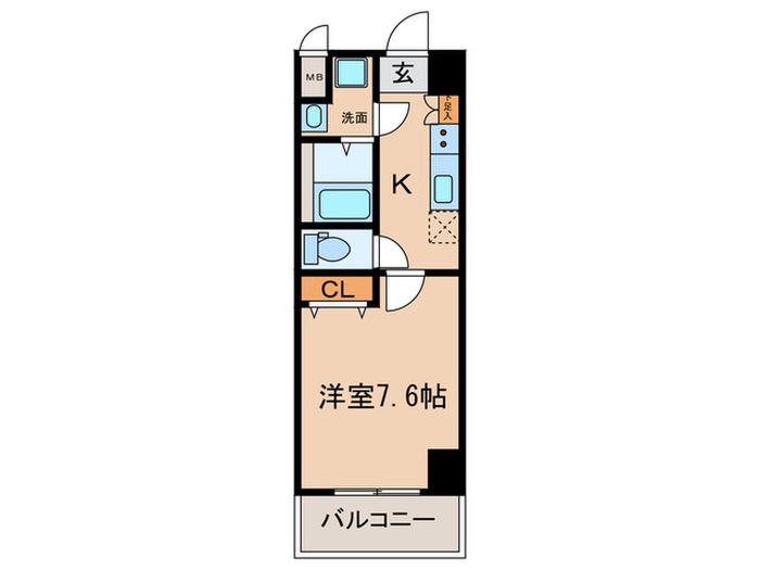 ノステルコート岡崎(1K/7階)の間取り写真