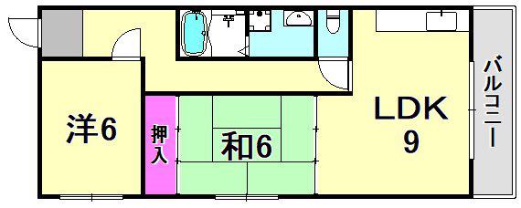 ロイヤルメゾン甲子園口IV(2LDK/3階)の間取り写真