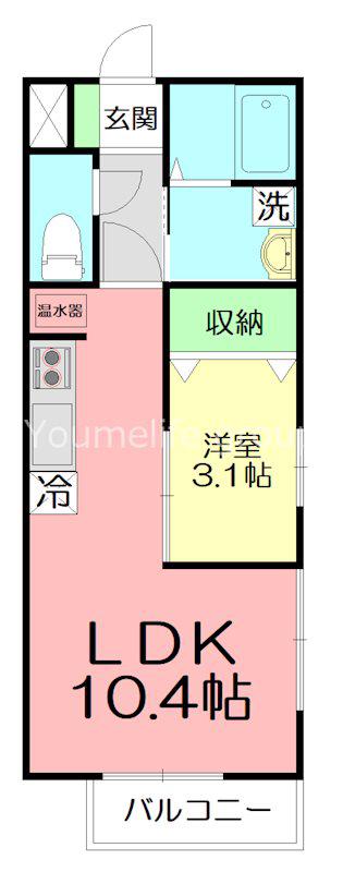 ハウスE(1LDK/2階)の間取り写真