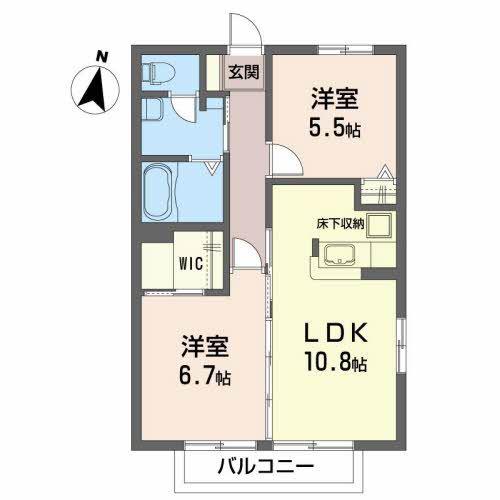 リヴィエール(2LDK/1階)の間取り写真