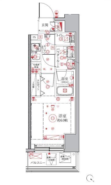 クレイシアIDZ横浜桜木町(1K/5階)の間取り写真