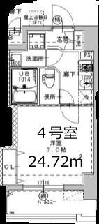 ミラージュパレス南堀江(1K/3階)の間取り写真