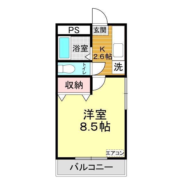 アパルトマン秋根(1K/4階)の間取り写真