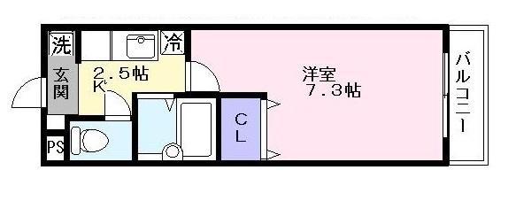 ヴェルドミール伊庭(1K/3階)の間取り写真