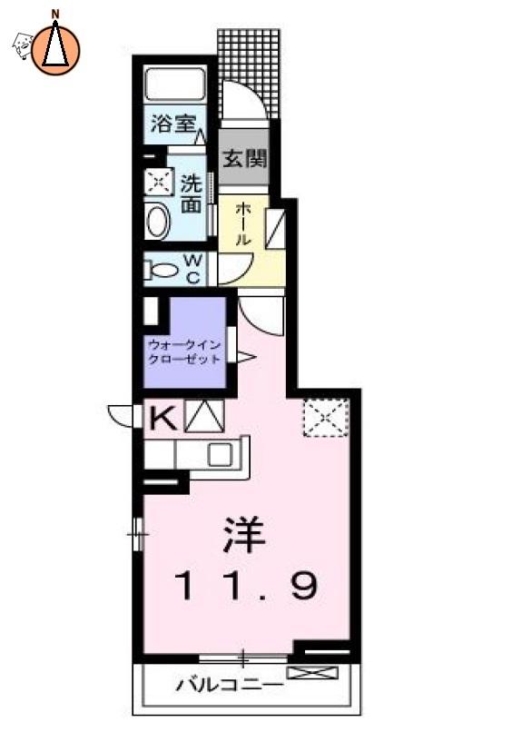 アルモニーII(ワンルーム/1階)の間取り写真