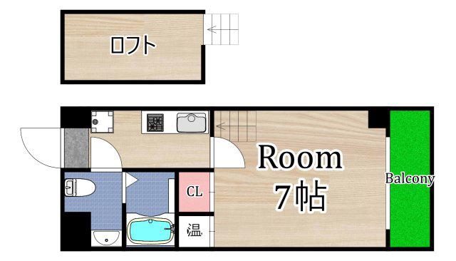 ラフォーレ都島本通I(1K/7階)の間取り写真