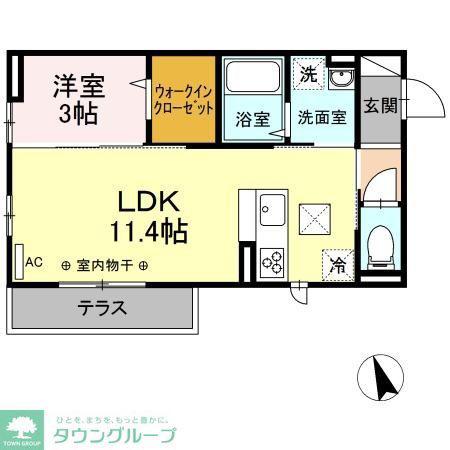 D-ROOM樹・大和南(1LDK/1階)の間取り写真