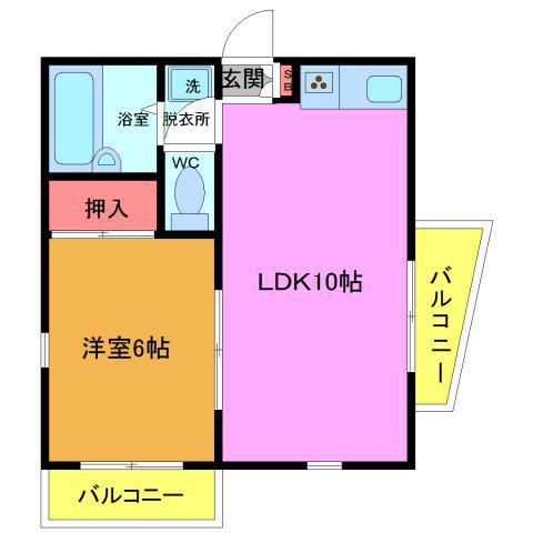 山源水産ビル(1LDK/2階)の間取り写真