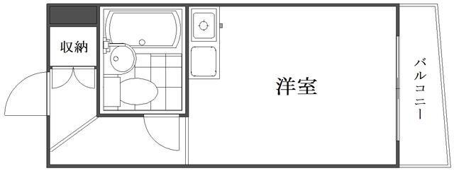 シャローム国分寺(ワンルーム/1階)の間取り写真