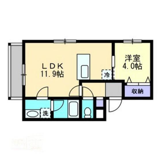 ミモザヒルズ大雲寺(1LDK/3階)の間取り写真