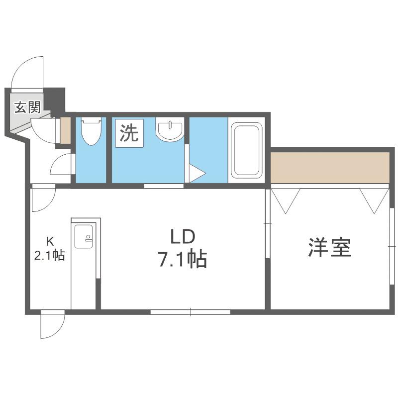 MS SQUARE(1LDK/4階)の間取り写真
