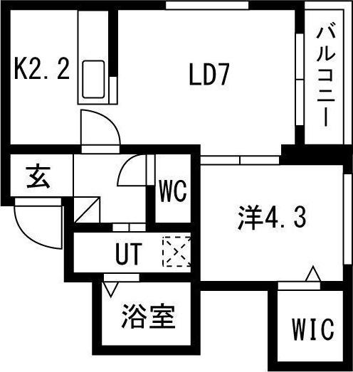 アウラ サッポロ(1LDK/3階)の間取り写真