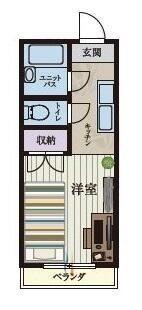 BCASA川越南大塚RE-BORN(ワンルーム/1階)の間取り写真