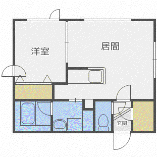 リラッサN37(1LDK/3階)の間取り写真