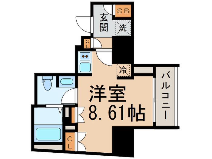 ボルト渋谷松濤(ワンルーム/7階)の間取り写真