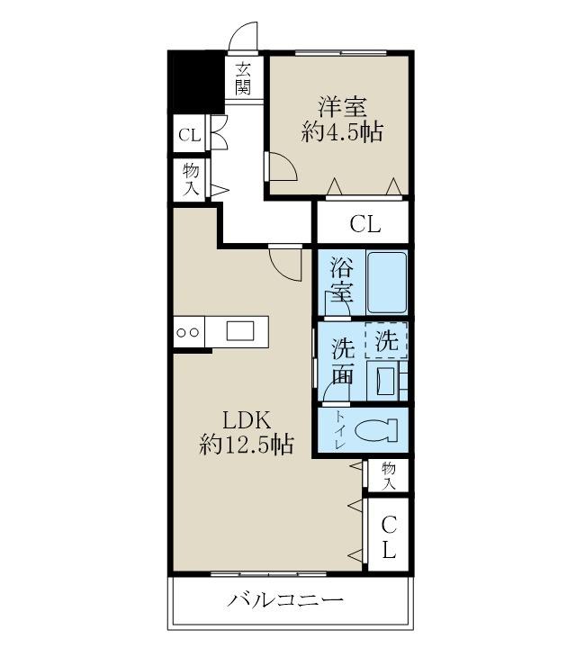 アドラブール文京町(1LDK/5階)の間取り写真