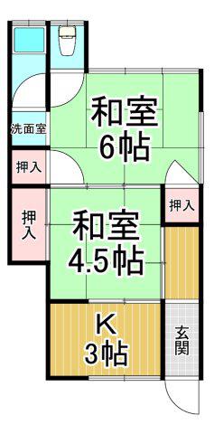 庄司文化(2K/1階)の間取り写真