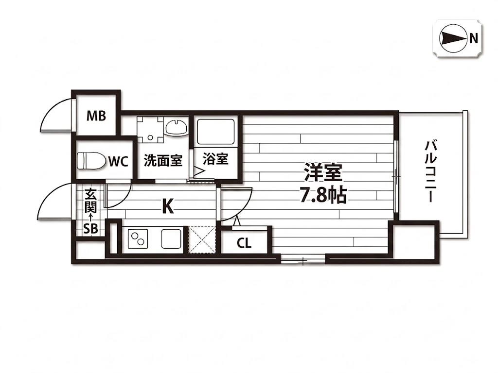 S-RESIDENCE国泰寺町一丁目(1K/10階)の間取り写真