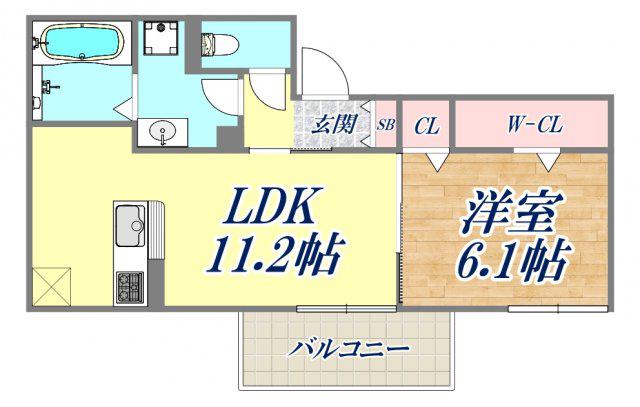 FIKA蓮宮(1LDK/1階)の間取り写真