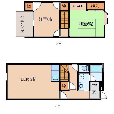 レジデンスKI(2LDK/1階)の間取り写真