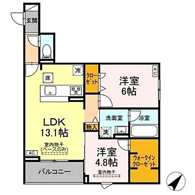 SHINE FORT(2LDK/1階)の間取り写真