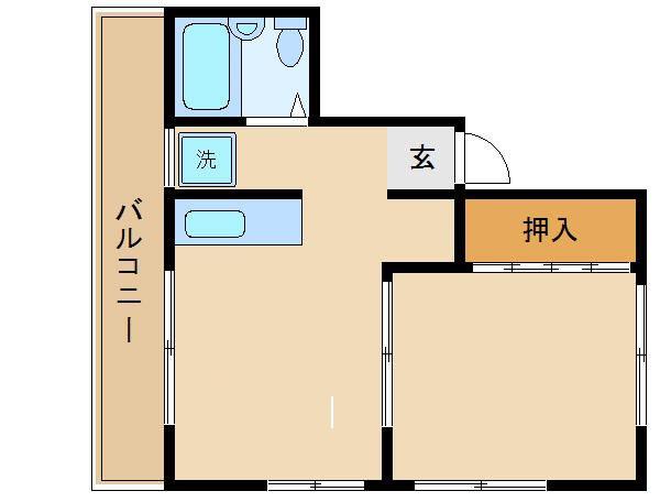 エムハイツ(1DK/4階)の間取り写真