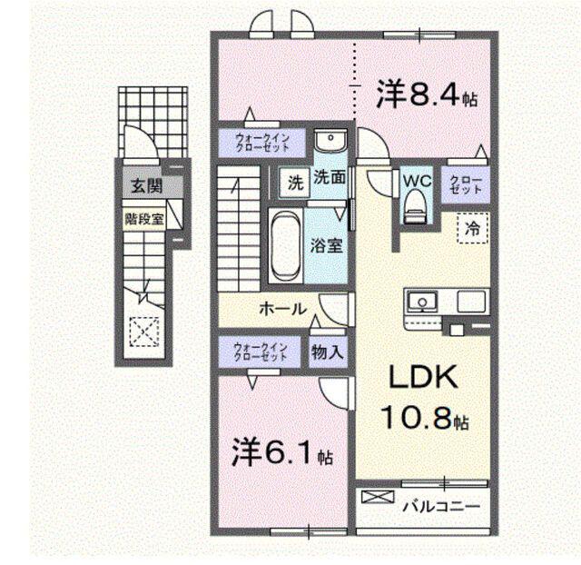 エミネント長田I(2LDK/2階)の間取り写真