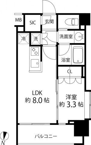 リリエンベルグ目白壱番館(1LDK/3階)の間取り写真