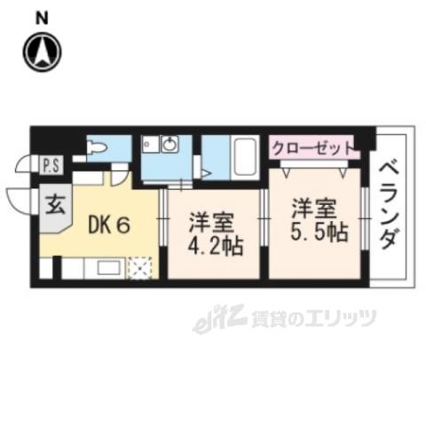 FOREST HILL(2K/2階)の間取り写真