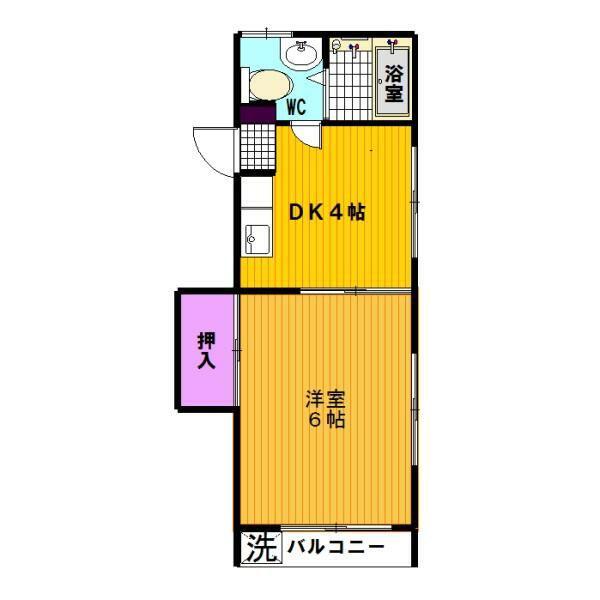 板橋コーポ(1DK/3階)の間取り写真