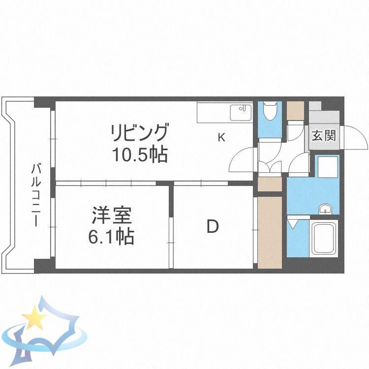 メゾンド アトール(2LDK/6階)の間取り写真