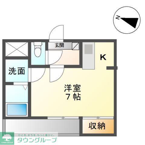 メゾンアルファ北仙台(1K/1階)の間取り写真